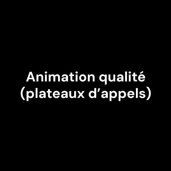 animation qualite (plateaux d’appels)